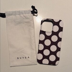 Burga Polka Dot Phone Case - brown and cream